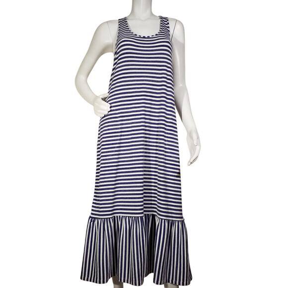 Tommy Bahama Striped Racerback Maxi Dress | Blue White | Size M | NWT - Picture 1 of 7